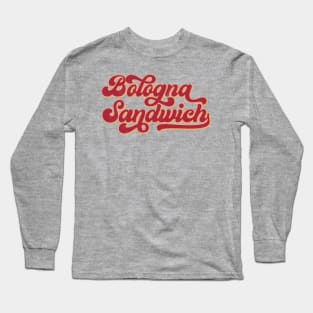 Bologna Sandwich, Funny Retro Baseball Style Foodie Long Sleeve T-Shirt